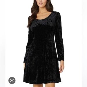 Black Velvet long sleeve mini dress size:M, Made in USA